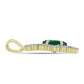 Pandantiv din Argint 925 Placat cu Aur ( 1.7 grame ) cu Agat Verde și Topaz Alb 2.14 Carate
