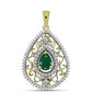 Pandantiv din Argint 925 Placat cu Aur ( 2.72 grame ) cu Agat Verde și Topaz Alb 1.28 Carate