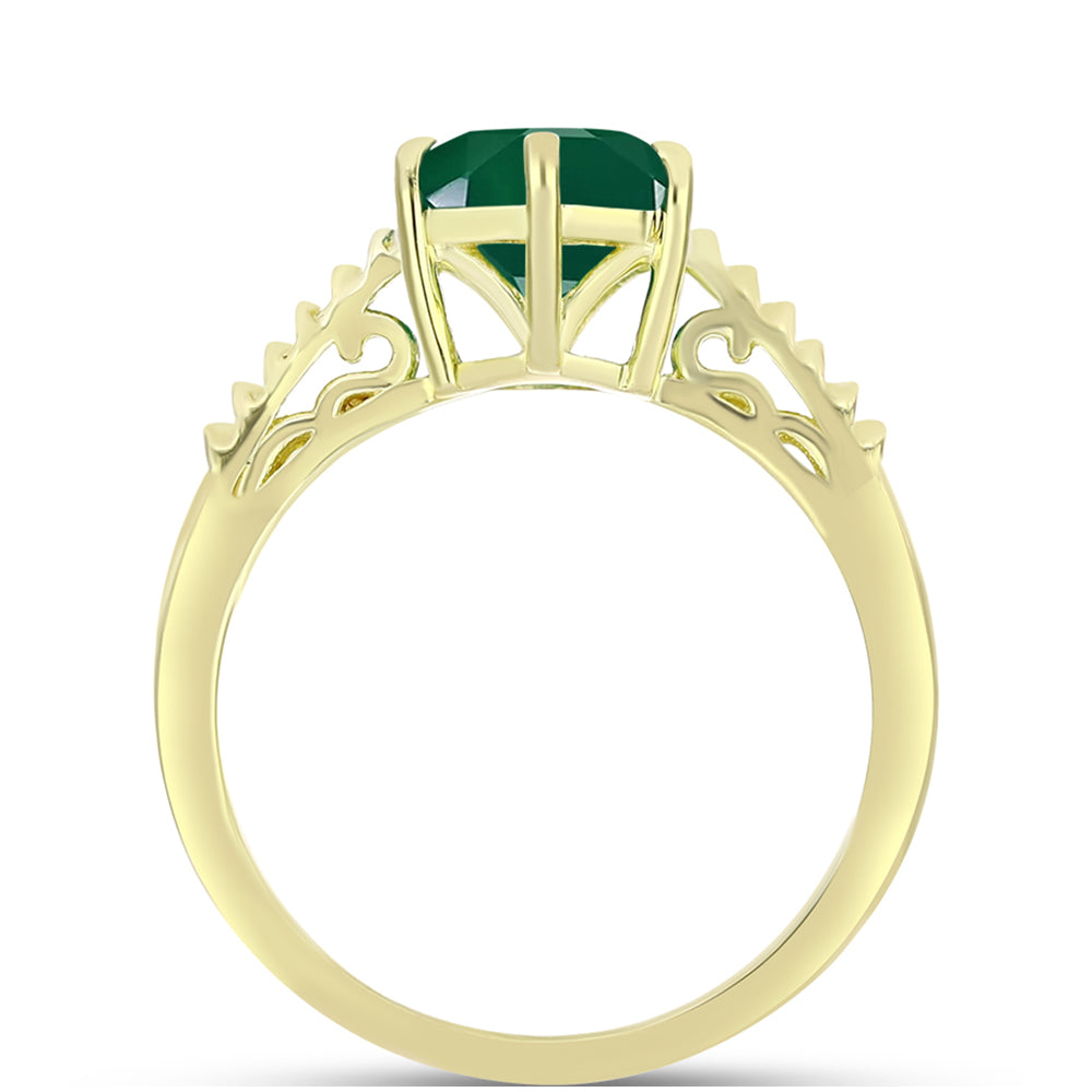 Inel din Argint 925 Placat cu Aur ( 2.32 grame ) cu Agat Verde 1.18 Carate