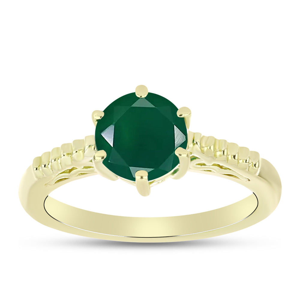 Inel din Argint 925 Placat cu Aur ( 2.32 grame ) cu Agat Verde 1.18 Carate