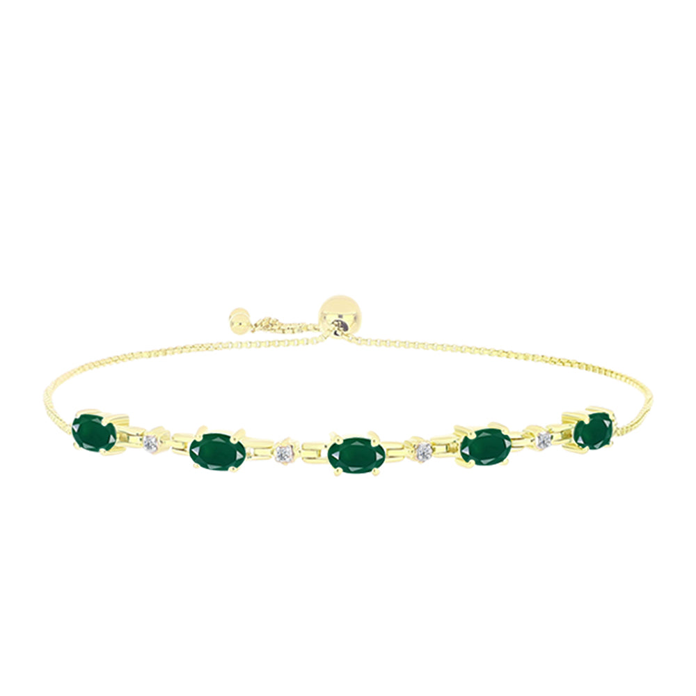 Brățară din Argint 925 Placat cu Aur ( 5.01 grame ) cu Agat Verde și Topaz Alb 2.07 Carate