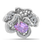 Inel din Argint 925 ( 7.52 grame ) cu Ametist Rose de France și Topaz Alb 3.23 Carate