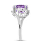 Inel din Argint 925 ( 5.04 grame ) cu Ametist Rose de France și Topaz Alb 6.96 Carate