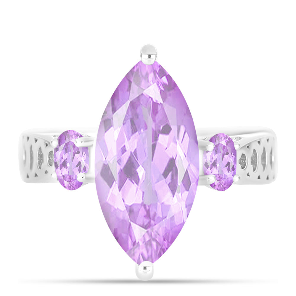 Inel din Argint 925 ( 4.27 grame ) cu Ametist Rose de France 4.83 Carate