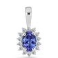 Pandantiv din Argint 925 ( 0.74 grame ) cu Tanzanit AAA și Diamant Alb 0.58 Carate