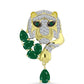 Pandantiv din Argint 925 Placat cu Aur ( 5.31 grame ) cu Agat Verde și Topaz Alb 2.68 Carate