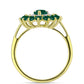 Inel din Argint 925 Placat cu Aur ( 3.57 grame ) cu Agat Verde și Topaz Alb 1.79 Carate