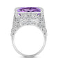 Inel din Argint 925 ( 6.73 grame ) cu Ametist Rose de France și Topaz Alb 15.97 Carate