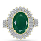 Inel din Argint 925 Placat cu Aur ( 5.51 grame ) cu Agat Verde și Zircon Alb 8.69 Carate