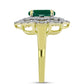 Inel din Argint 925 Placat cu Aur ( 3.52 grame ) cu Agat Verde și Topaz Alb 2.23 Carate