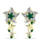 Cercei din Argint 925 Placat cu Aur ( 5.29 grame ) cu Agat Verde și Topaz Alb 1.47 Carate