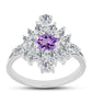 Inel din Argint 925 ( 3.81 grame ) cu Ametist Rose de France și Topaz Alb 2.5 Carate