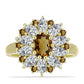 Inel din Argint 925 Placat cu Aur ( 4.06 grame ) cu Cuarț Coniac și Topaz Alb 3.87 Carate
