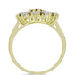 Inel din Argint 925 Placat cu Aur ( 4.06 grame ) cu Cuarț Coniac și Topaz Alb 3.87 Carate