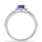 Inel din Argint 925 ( 3.46 grame ) cu Tanzanit AAA și Diamant Alb 1.25 Carate