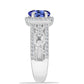 Inel din Argint 925 ( 3.46 grame ) cu Tanzanit AAA și Diamant Alb 1.25 Carate