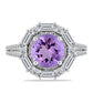 Inel din Argint 925 ( 3.78 grame ) cu Ametist Rose de France și Topaz Alb 3.48 Carate