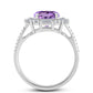 Inel din Argint 925 ( 3.78 grame ) cu Ametist Rose de France și Topaz Alb 3.48 Carate