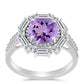 Inel din Argint 925 ( 3.78 grame ) cu Ametist Rose de France și Topaz Alb 3.48 Carate