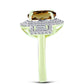 Inel din Argint 925 Placat cu Aur ( 4.98 grame ) cu Cuarț Coniac și Topaz Alb 5.47 Carate