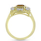 Inel din Argint 925 Placat cu Aur ( 3.78 grame ) cu Cuarț Coniac și Topaz Alb 1.88 Carate
