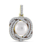 Pandantiv din Argint 925 Placat cu Aur ( 2.42 grame ) cu Perlă de Apă Dulce Albă și Topaz Alb 3.36 Carate