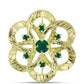 Broşă din Argint 925 Placat cu Aur ( 4.85 grame ) cu Agat Verde 0.63 Carate
