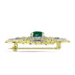 Broşă din Argint 925 Placat cu Aur ( 8.02 grame ) cu Agat Verde și Topaz Alb 2.24 Carate
