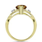 Inel din Argint 925 Placat cu Aur ( 3.06 grame ) cu Cuarț Coniac și Topaz Alb 2.37 Carate