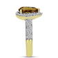 Inel din Argint 925 Placat cu Aur ( 2.72 grame ) cu Cuarț Coniac și Topaz Alb 2.3 Carate