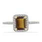 Inel din Argint 925 Placat cu Aur ( 2.32 grame ) cu Cuarț Coniac și Topaz Alb 1.76 Carate