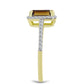 Inel din Argint 925 Placat cu Aur ( 2.32 grame ) cu Cuarț Coniac și Topaz Alb 1.76 Carate