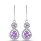 Cercei din Argint 925 ( 3.9 grame ) cu Ametist Rose de France și Topaz Alb 2.55 Carate