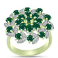 Inel din Argint 925 Placat cu Aur ( 5.47 grame ) cu Agat Verde și Topaz Alb 2.93 Carate