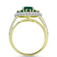 Inel din Argint 925 Placat cu Aur ( 4.46 grame ) cu Agat Verde și Topaz Alb 3.34 Carate