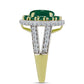 Inel din Argint 925 Placat cu Aur ( 4.46 grame ) cu Agat Verde și Topaz Alb 3.34 Carate