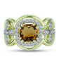 Inel din Argint 925 Placat cu Aur ( 4.22 grame ) cu Cuarț Coniac și Topaz Alb 1.74 Carate