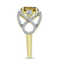 Inel din Argint 925 Placat cu Aur ( 3.74 grame ) cu Cuarț Coniac și Topaz Alb 2.97 Carate