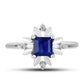 Inel din Argint 925 ( 2.43 grame ) cu Safir Albastru Australian și Topaz Alb 0.93 Carate