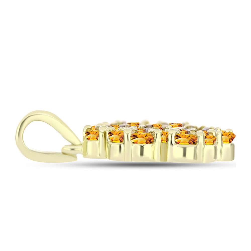 Pandantiv din Argint 925 Placat cu Aur ( 2.1 grame ) cu Citrin Rio Golden și Topaz Alb 1.05 Carate 2 