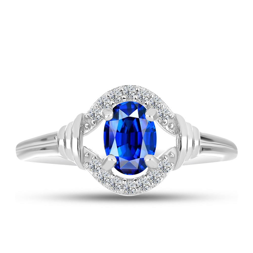Inel din Argint 925 ( 2.32 grame ) cu Safir Albastru Australian și Topaz Alb 1.24 Carate 1 
