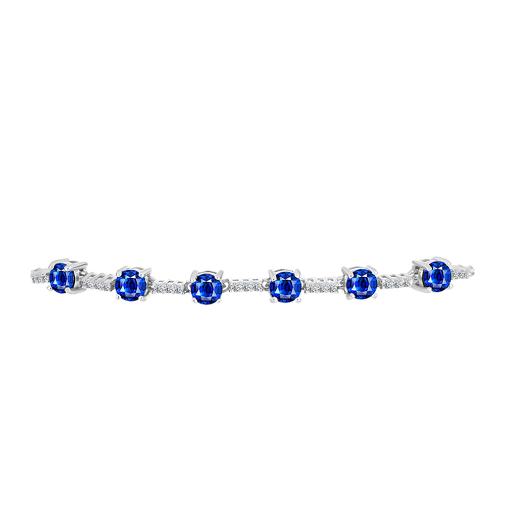 Brățară din Argint 925 ( 3.94 grame ) cu Safir Albastru Australian și Topaz Alb 2.59 Carate 2 