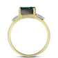 Inel din Argint 925 Placat cu Aur ( 2.41 grame ) cu Drusy Verde și Topaz Alb 3.61 Carate
