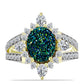 Inel din Argint 925 Placat cu Aur ( 3.67 grame ) cu Drusy Verde și Topaz Alb 4.13 Carate