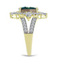 Inel din Argint 925 Placat cu Aur ( 3.67 grame ) cu Drusy Verde și Topaz Alb 4.13 Carate