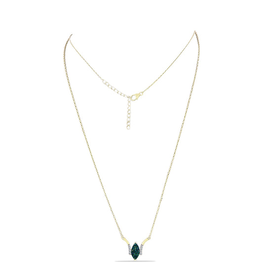 Colier din Argint 925 Placat cu Aur ( 3.4 grame ) cu Drusy Verde și Topaz Alb 1.28 Carate