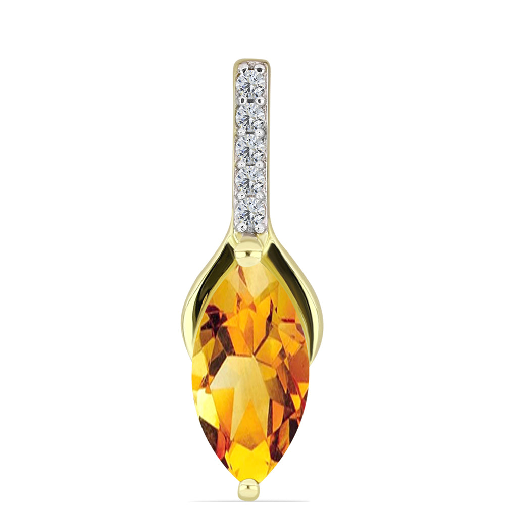 Pandantiv din Argint 925 Placat cu Aur ( 1.15 grame ) cu Citrin Rio Golden și Topaz Alb 1.62 Carate 1 