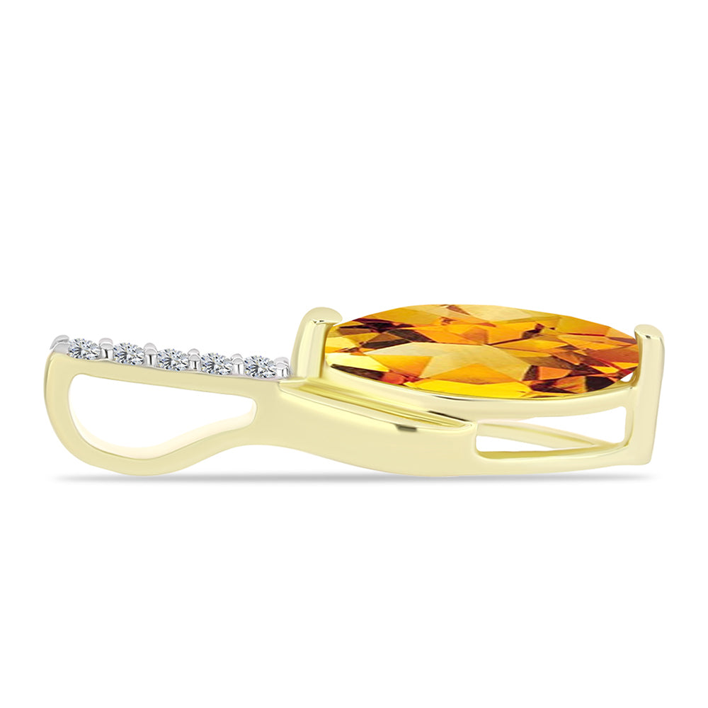 Pandantiv din Argint 925 Placat cu Aur ( 1.15 grame ) cu Citrin Rio Golden și Topaz Alb 1.62 Carate 2 