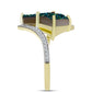 Inel din Argint 925 Placat cu Aur ( 3.04 grame ) cu Drusy Verde și Topaz Alb 3.85 Carate