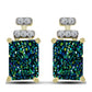 Cercei din Argint 925 Placat cu Aur ( 2.66 grame ) cu Drusy Verde și Topaz Alb 3.25 Carate